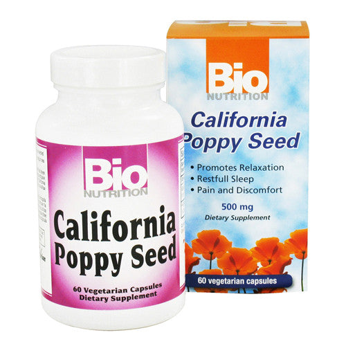 Bio Nutrition California Poppy Seed 500 Mg Vegetarian Capsules - 60 Ea